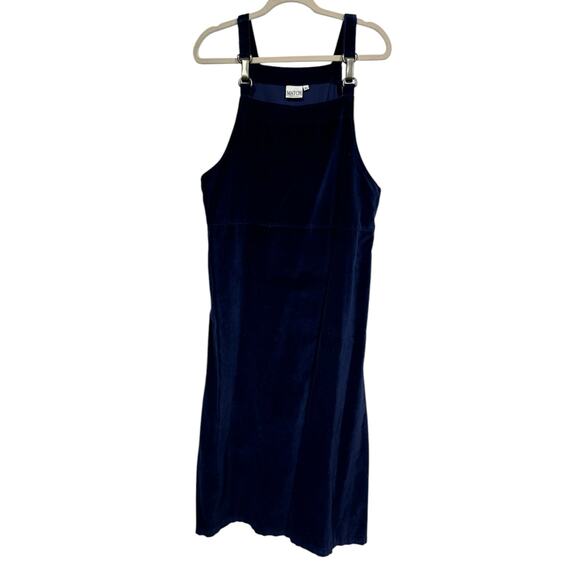 Match Vintage Navy Blue Velvet Square Neck Sleeveless Midi Dress‎ Size XL - Picture 1 of 8